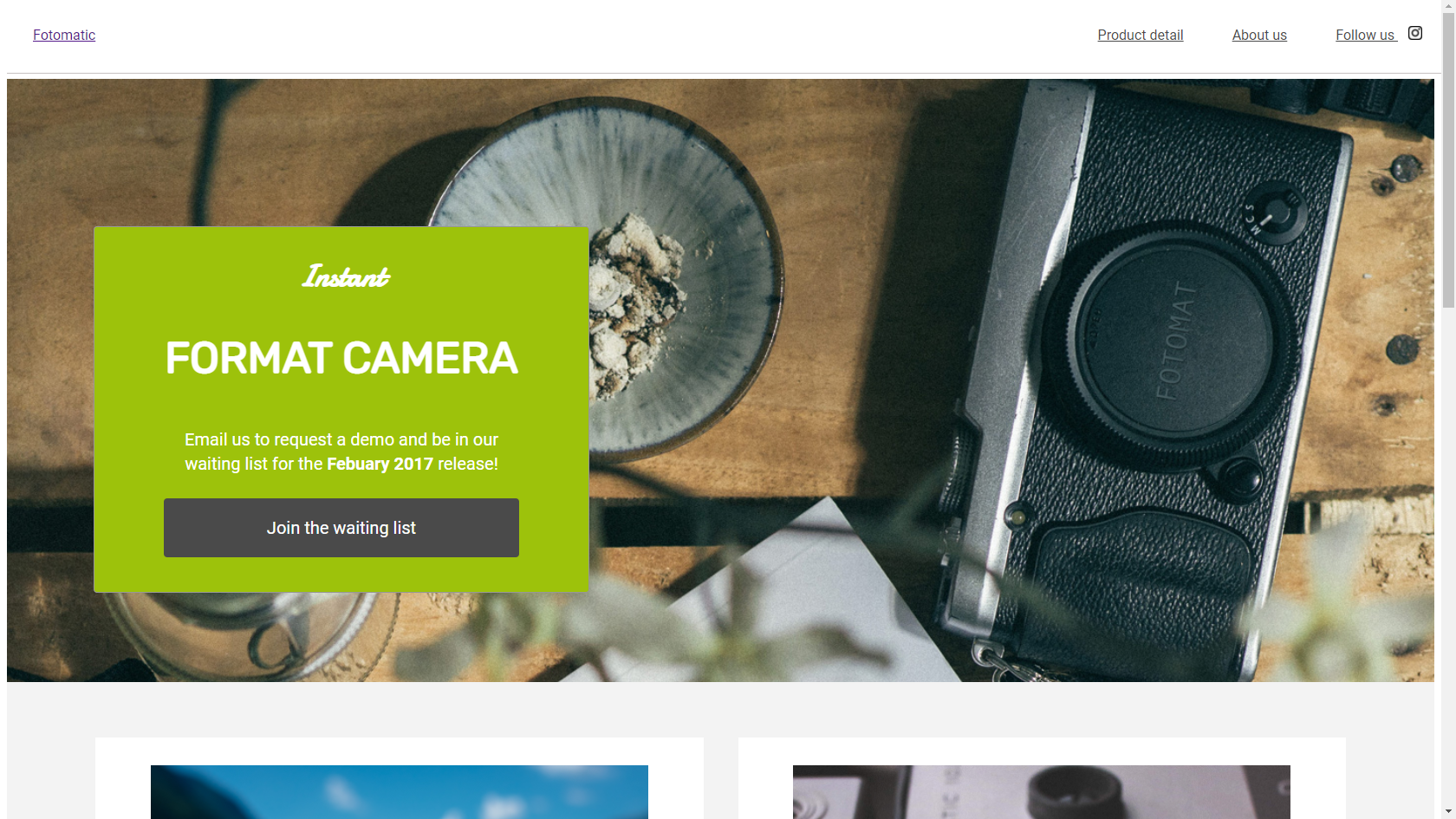 A sample photography website