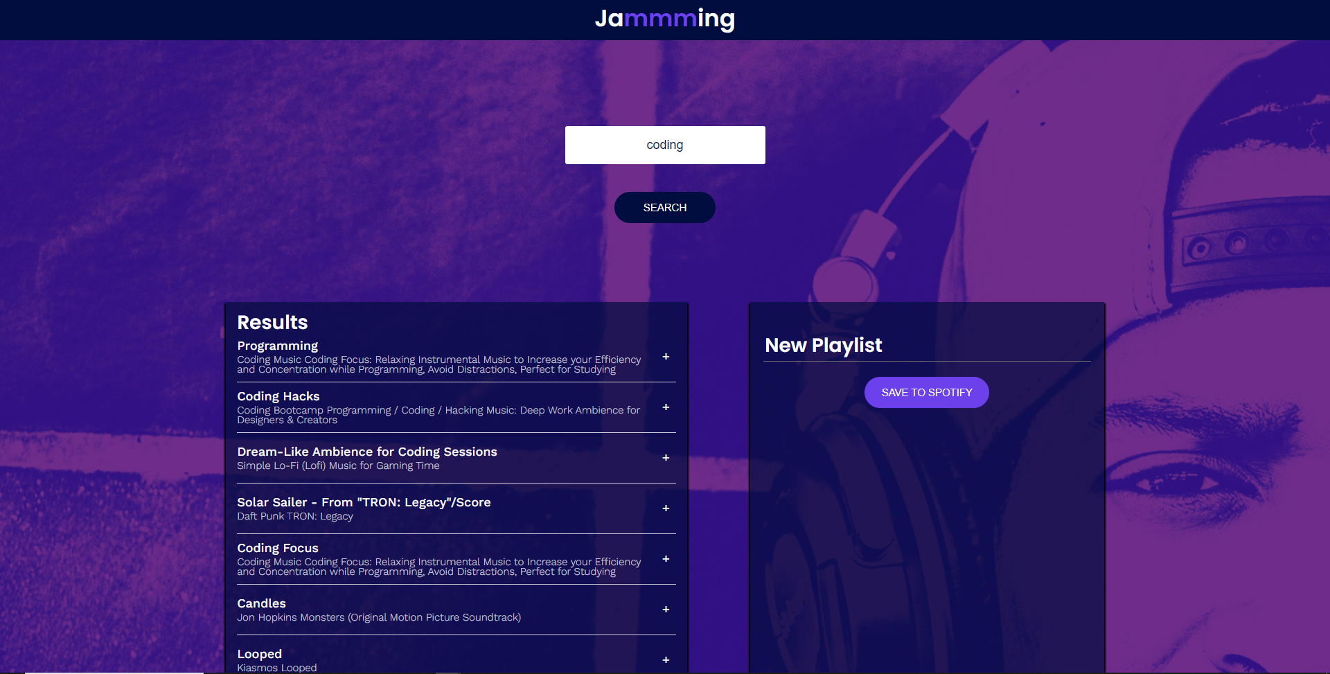A webiste that uses the Spotify API